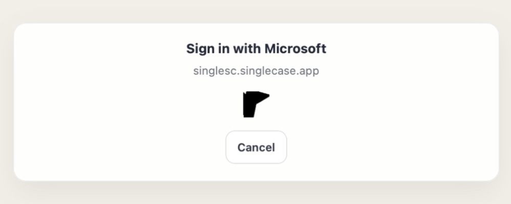 Microsoft sign-in window that may appear briefly during setup